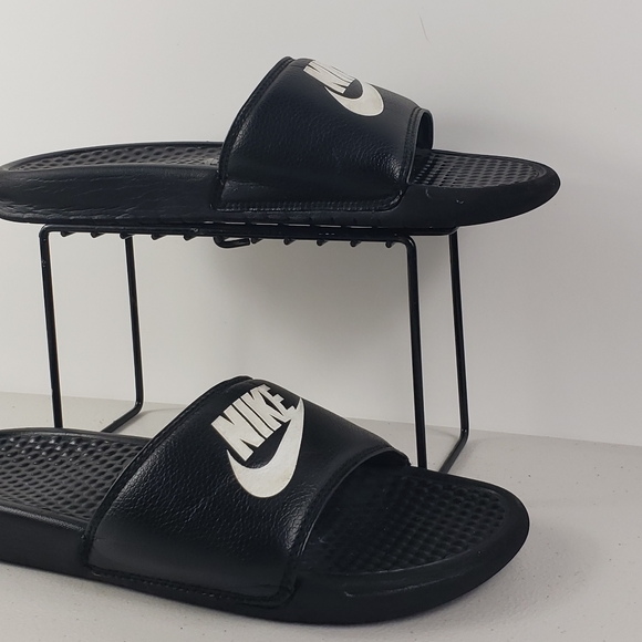 Nike Men's Slice Sandals black white Sz 8 - Picture 2 of 12